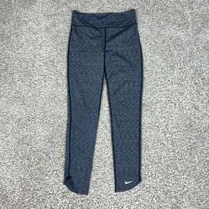 Nike Pants Womens Large Blue Flecked Dri-FIT Ankle Leggings Running Gym Yoga